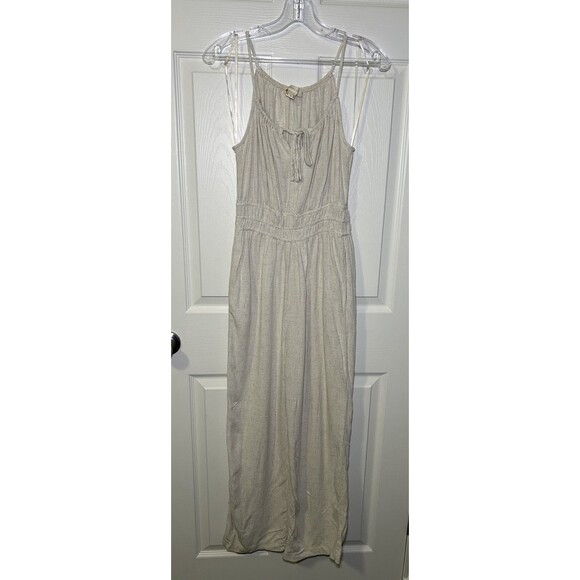 Monteau Los Angeles Thin Strap Lightweight Jumpsuit Light Beige Size Medium - Picture 1 of 7